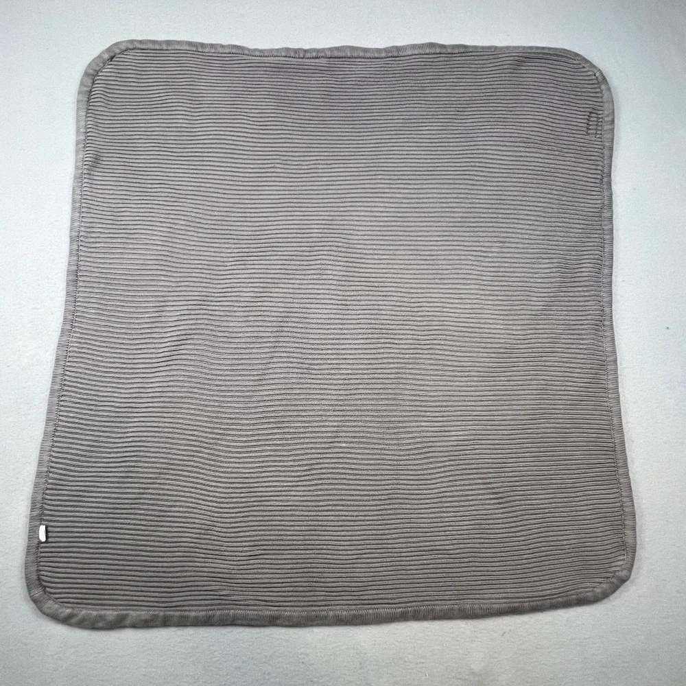 Monica + Andy Knit Blanket Grey Organic Cotton Ribbed Soft Nursery Boho